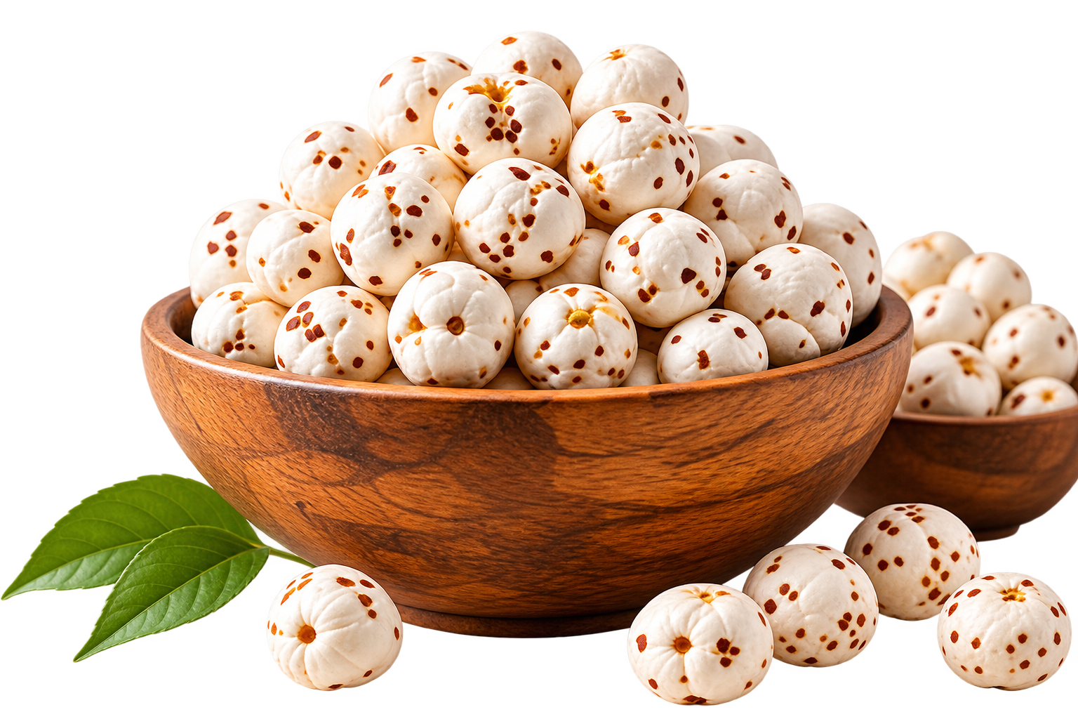 Premium makhana in wooden bowl